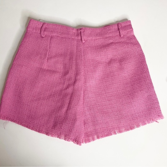 NEW Nordstrom Luminary Size L Womens Chino Shorts Twill Pink Fuschia Frayed Hem - Picture 7 of 11